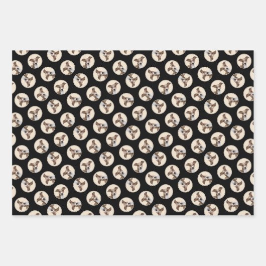 グレイハウンドイタリアンズ絵を描セブルオリジナルドッグアート ラッピングペーパーシート (正面3)