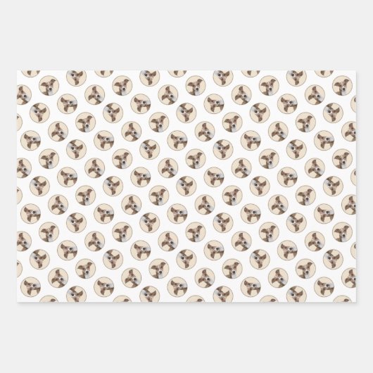 グレイハウンドイタリアンズ絵を描セブルオリジナルドッグアート ラッピングペーパーシート (正面2)