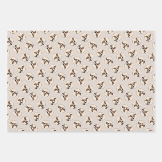 グレイハウンドイタリアンズ絵を描セブルオリジナルドッグアート ラッピングペーパーシート (正面)