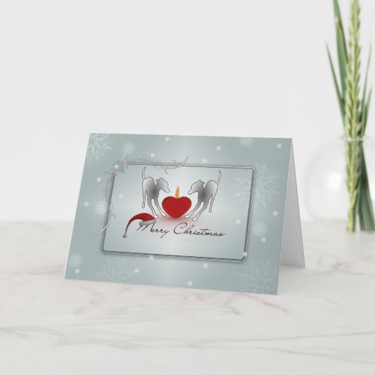 グレイハウンドイタリアンズ・メリークリスマス ノートカード (正面)