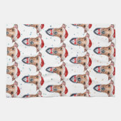 グレイハウンドイタリアンドがクリスマスを育てる キッチンタオル (横)