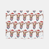 グレイハウンドイタリアンドがクリスマスを育てる フリースブランケット (正面(横))