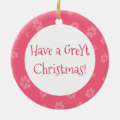 グレイハウンドイタリアンドッグかわいいクリスマスを歩おもしろいく セラミックオーナメント (裏面)