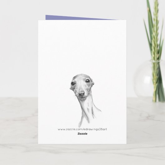 グレイハウンドイタリアンドッグかわいいバレンタインの日愛 シーズンカード (裏面)