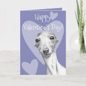グレイハウンドイタリアンドッグかわいいバレンタインの日愛 シーズンカード (正面)