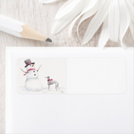 グレイハウンドイタリアンドッグアート差出人住所ラベル ラベル (インサイチュ)