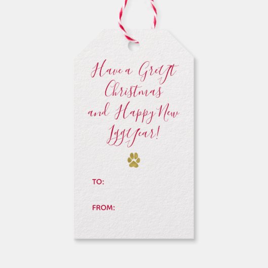 グレイハウンドイタリアンドッグシルエットエレガントハウリデイ ギフトタグ (裏面)