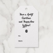 グレイハウンドイタリアンドッグシルエットエレガントハウリデイ ギフトタグ (裏面)