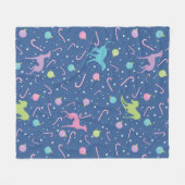 グレイハウンドイタリアンドッグシルエットクリスマスパターン フリースブランケット (正面(横))