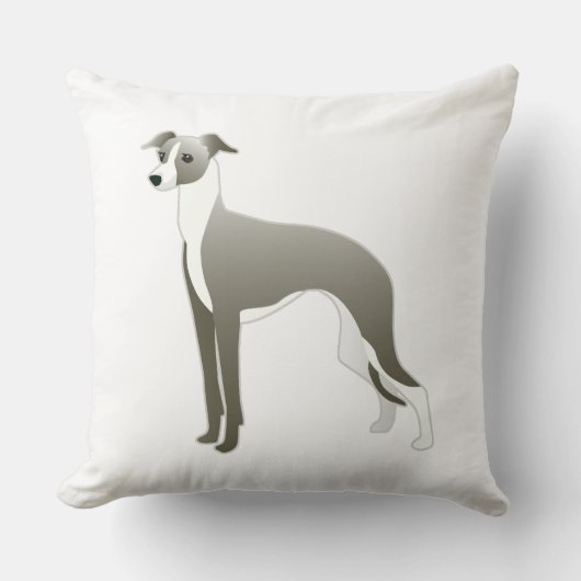 グレイハウンドイタリアンドッグブリードイラストレーションシルエット クッション (正面)