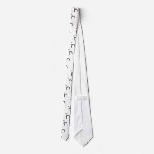 グレイハウンドイタリアンドッグブリードイラストレーションシルエット ネクタイ (裏面)