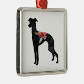 グレイハウンドイタリアンドッグブリードボヘミアンフローラサドル メタルオーナメント (右)