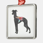 グレイハウンドイタリアンドッグブリードボヘミアンフローラサドル メタルオーナメント (左)