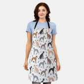 グレイハウンドイタリアンドッグボーンとポーズエプロン エプロン (着用した状態)