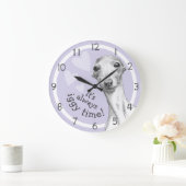 グレイハウンドイタリアンドッグ可愛いスケおもしろいッチIggy時間 ラージ壁時計 (ホーム)