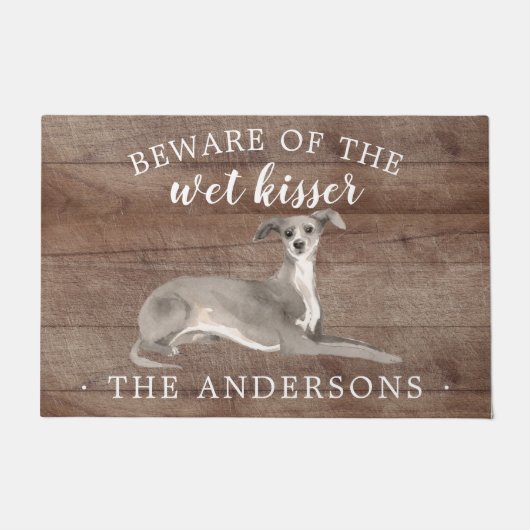 グレイハウンドイタリアンドンドアパーソナライズされたードマット ドアマット (正面)