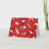 グレイハウンドイタリアンバレンタインパターンホリデーカード シーズンカード (正面)