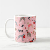 グレイハウンドイタリアンバレンタインパターン コーヒーマグカップ (左)