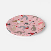 グレイハウンドイタリアンバレンタインパターン ペーパープレート (アングル)