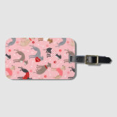 グレイハウンドイタリアンバレンタインパターン ラゲッジタグ (正面横)