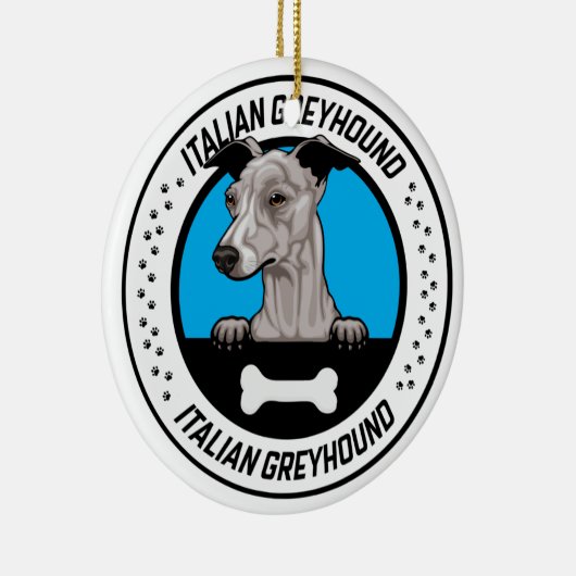 グレイハウンドイタリアンピークイラストレーションバッジ セラミックオーナメント (右)