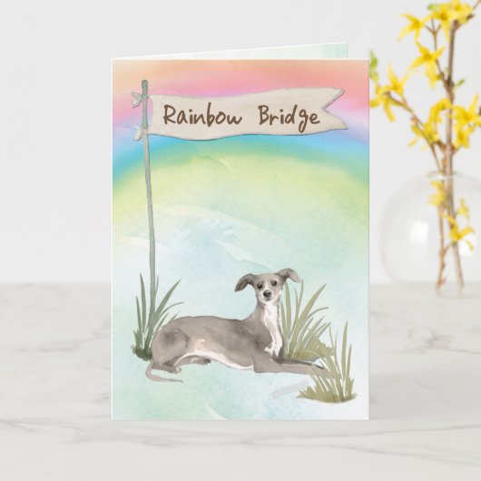 グレイハウンドイタリアンペット悔やみや弔慰オーバーレインボーブリッジ カード (黄色い花)