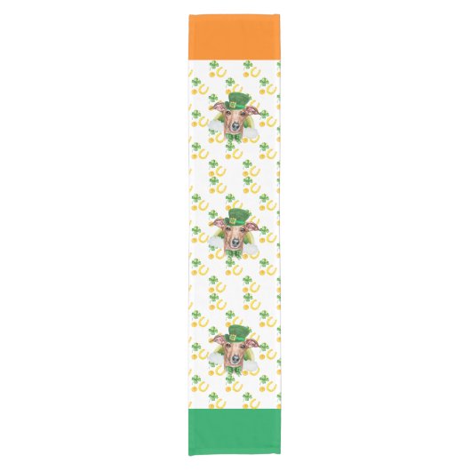 グレイハウンドイタリアンホームデコールSt patricks day ショートテーブルランナー (正面)