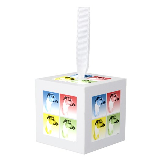 グレイハウンドイタリアンポーパート キューブオーナメント (正面アングル)