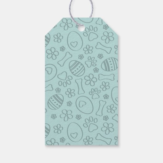 グレイハウンドイタリアン子犬かわいいイースターバニーの耳 ギフトタグ (裏面)