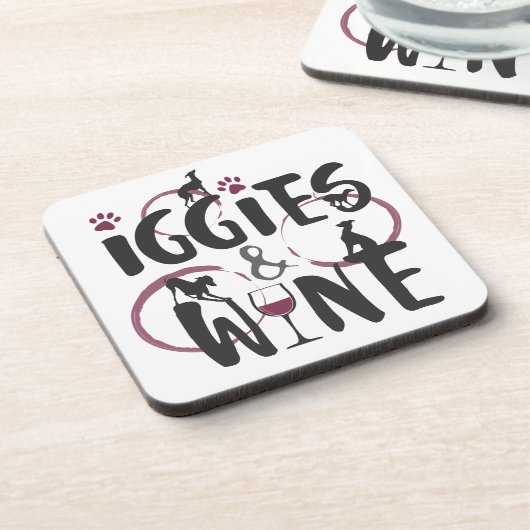 グレイハウンドイタリアン犬のオーナーワインラバーおもしろい文字 コースター (左側)