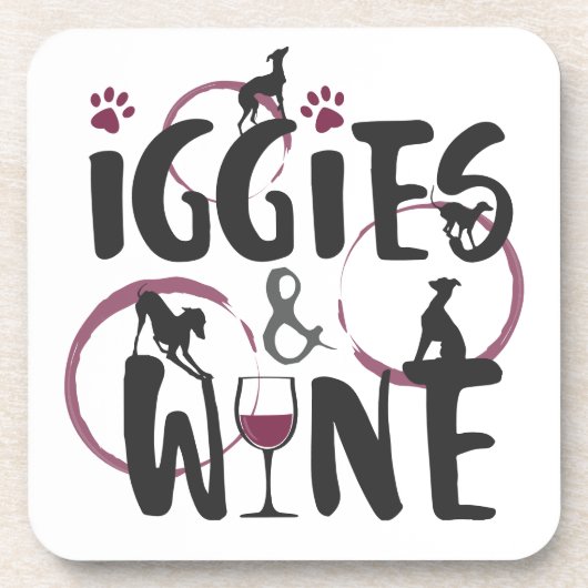 グレイハウンドイタリアン犬のオーナーワインラバーおもしろい文字 コースター (正面)