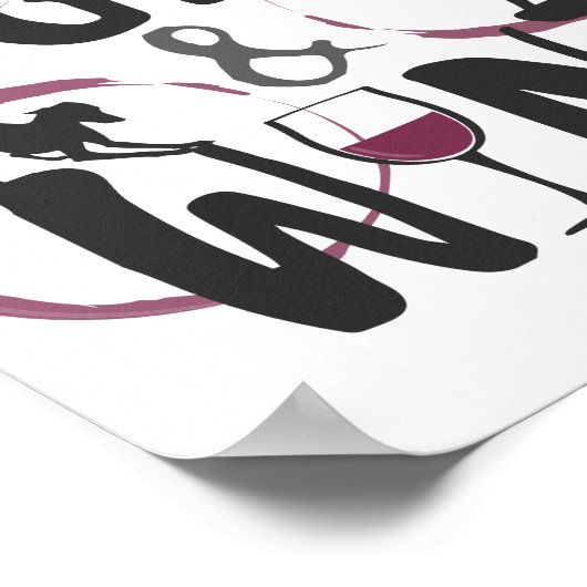 グレイハウンドイタリアン犬のオーナーワインラバーおもしろい文字 ポスター (角)