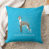 グレイハウンドイタリアン誕生日デザイン クッション (ブランケット)