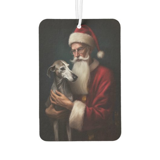 グレイハウンドウィズサンタクロースフェスティバルクリスマス カーエアーフレッシュナー (裏面)