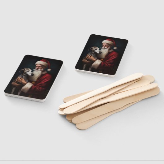 グレイハウンドウィズサンタクロースフェスティバルクリスマス ハンドファン (組立なし)