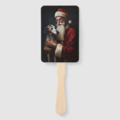 グレイハウンドウィズサンタクロースフェスティバルクリスマス ハンドファン (正面)