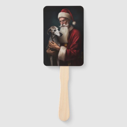 グレイハウンドウィズサンタクロースフェスティバルクリスマス ハンドファン (正面)