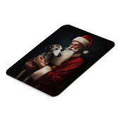 グレイハウンドウィズサンタクロースフェスティバルクリスマス マグネット (左側)