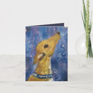 グレイハウンドウィペットクリスマスノートカード シーズンカード