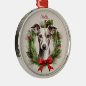 グレイハウンドウィペットクリスマスペット記念犬の品種 メタルオーナメント (右)