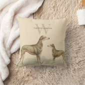 グレイハウンドウィペットソフトピンクレトロスタイル クッション (ブランケット)