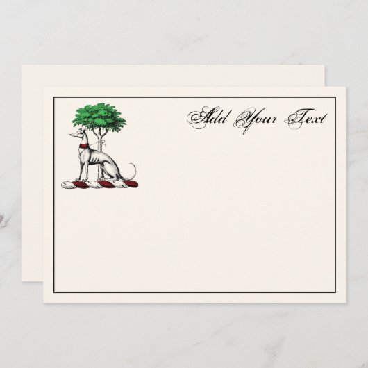 グレイハウンドウィペットツリーヘラルディッククレストノートカードIv ノートカード (正面/裏面)