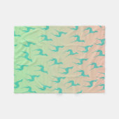 グレイハウンドウィペット犬のシルエットエレガントかわいい フリースブランケット (正面(横))