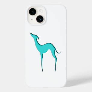 グレイハウンドウィペット犬エレガントターコイズシルエット Case-Mate iPhone 14ケース