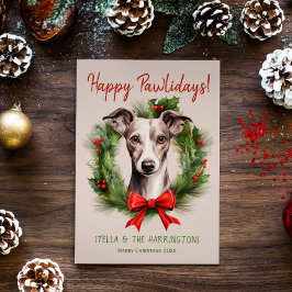 グレイハウンドウィペット犬クリスマスハッピーパウィーデイズ シーズンカード