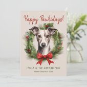 グレイハウンドウィペット犬クリスマスハッピーパウィーデイズ シーズンカード (スタンド正面)