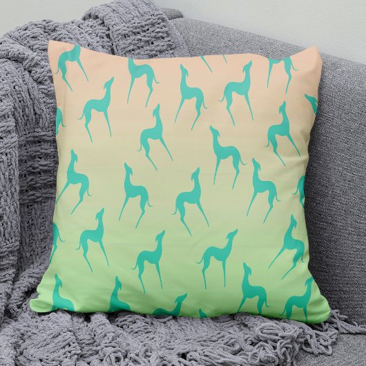 グレイハウンドウィペット犬シルエットパタエレガントーン クッション