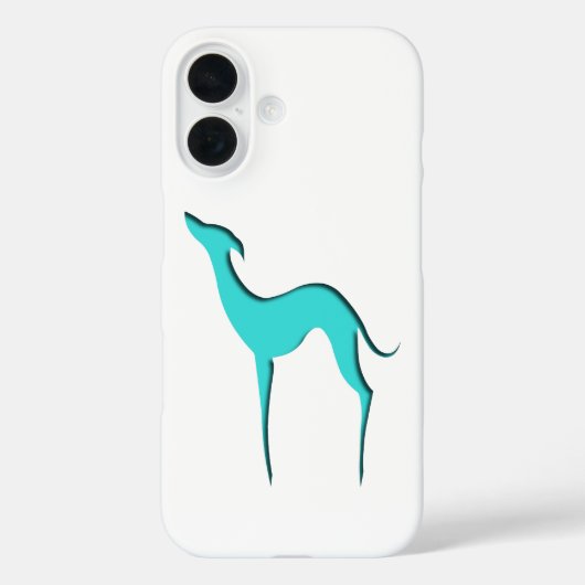 グレイハウンドウィペット犬ターコイズブルーシルエット Case-Mate iPhoneケース (裏面)