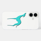 グレイハウンドウィペット犬ターコイズブルーシルエット Case-Mate iPhoneケース (裏面 (横))