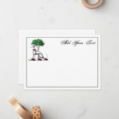 グレイハウンドウィペットW/ツリーヘラルディッククレストカード ノートカード (正面/裏面インサイチュ)